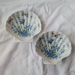 Limoges Porcelain Floral Shell-Shaped Plates Trinket Dishes - 2